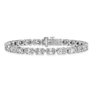 11.85 Carat (ctw VS, F) Lab Grown Oval Diamond Tennis Bracelet in 14K White Gold